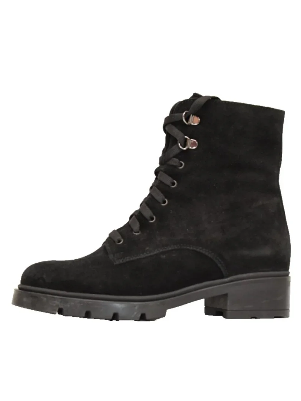 New! LA CANADIENNE Sabel Waterproof Hiker Boots Black Suede Size 6.5 DD542